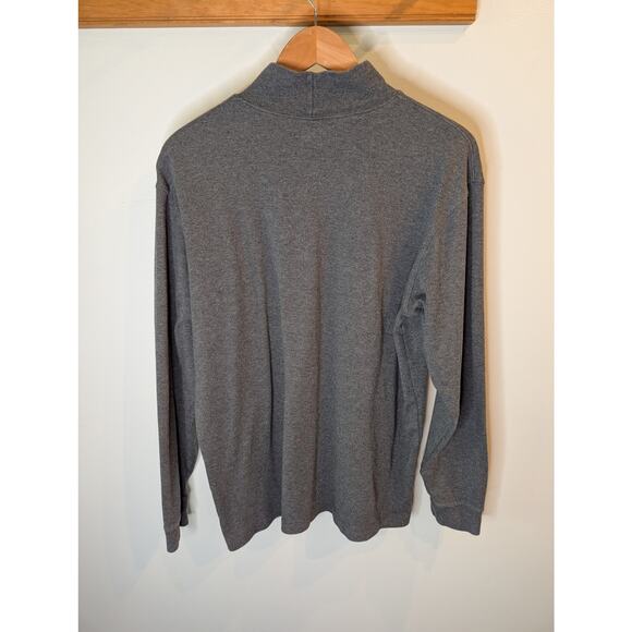 L.L.Bean Men's Charcoal Gray Mock Neck Long Sleeve Pullover Large Casual - Picture 2 of 7